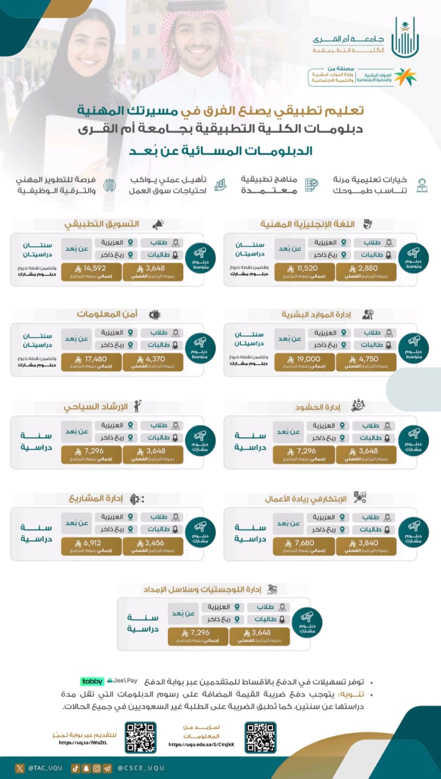 الكلية التطبيقية تقدم دبلومات حضورية و عن بعد في تخصصات نوعية