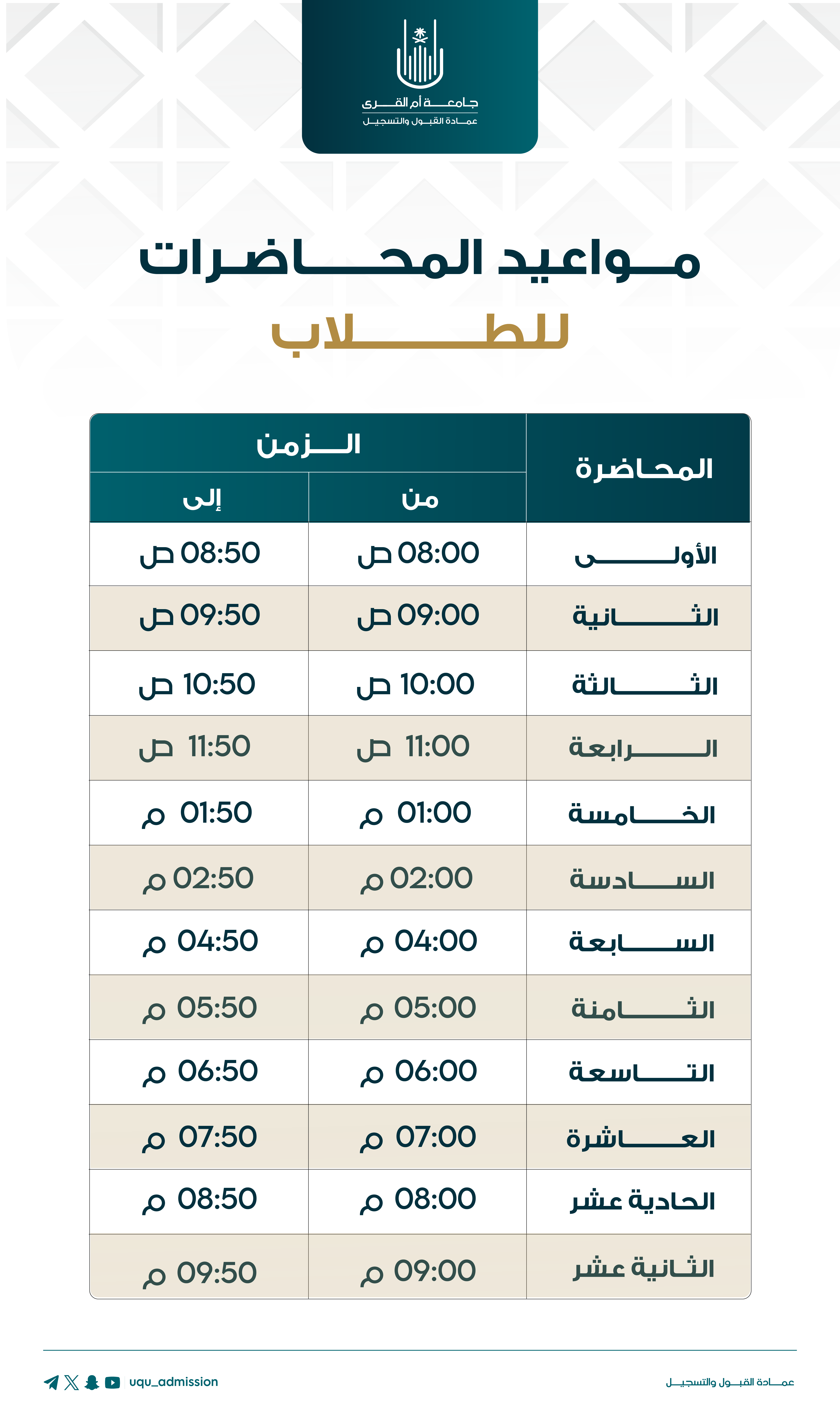 مواعيد المحاضرات-02 مواعيد المحاضرات-02