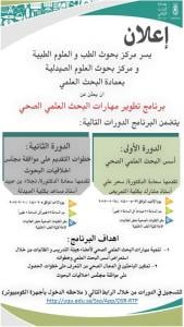 Training Courses of the ‘Development of the Health Scientific Research Skills’ Program