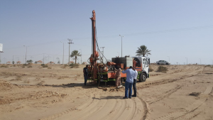 Faculty Members  Participate in Taking Soil Samples within the Projects Management Works in the University