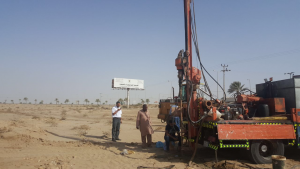 Faculty Members  Participate in Taking Soil Samples within the Projects Management Works in the University