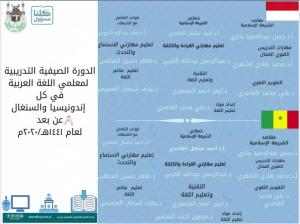 معهد اللغة العربية يقيم الدورة الصيفية التدريبية عن بُعـد لمعلمي العربية بإندونيسيا والسنغال