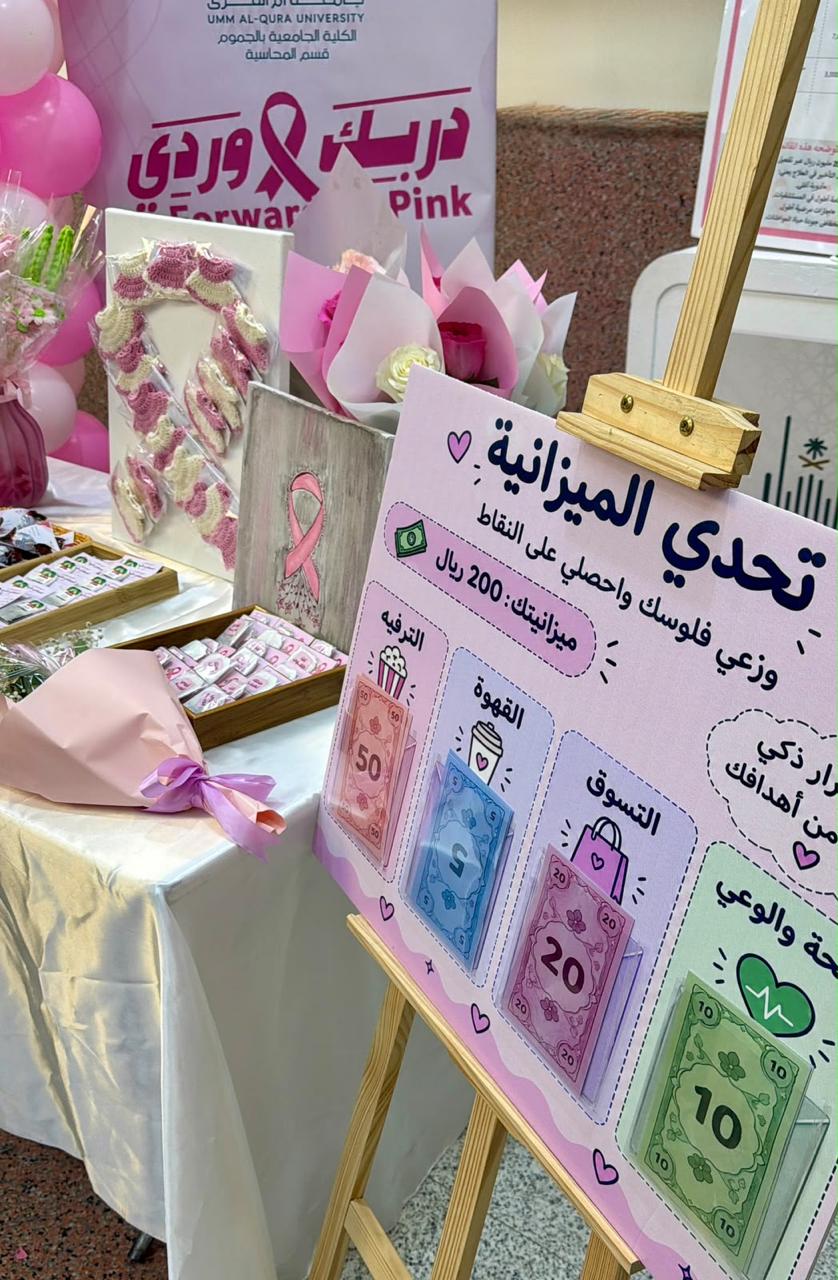 مشاركة قسم المحاسبة باليوم العالمي لسرطان الثدي