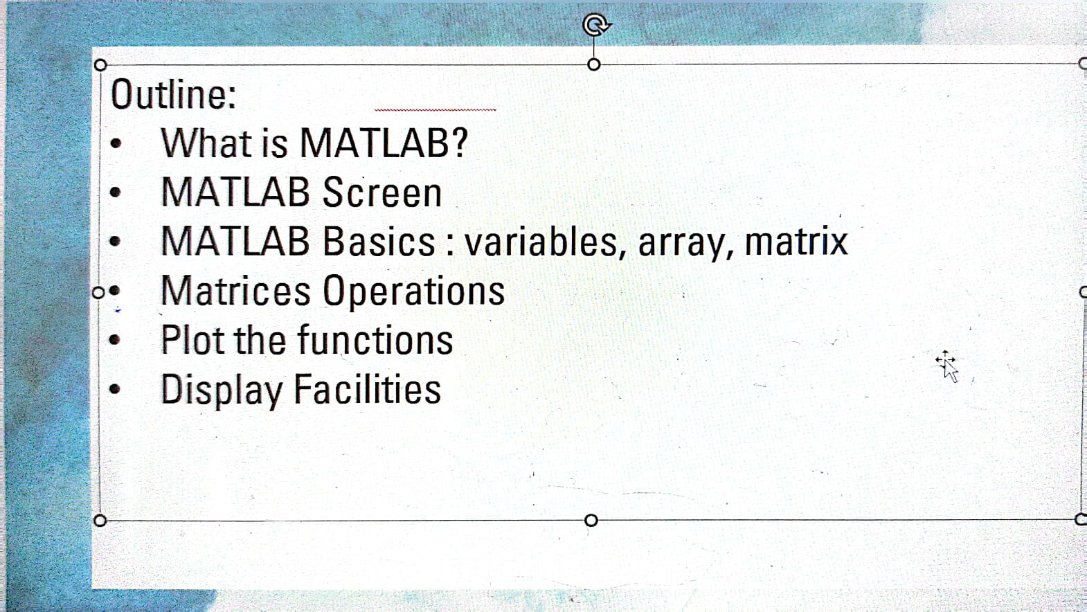 مقدمة في برنامج MTLAB