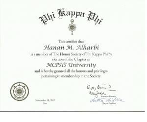 Female Student on Scholarship Obtains Honor Membership from Phi Kappa Phi Society in USA