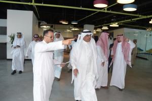 UQU President Checks on Workflow at Startups Center and UQU Oasis Exhibition