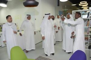 UQU President Checks on Workflow at Startups Center and UQU Oasis Exhibition