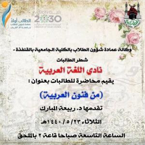 Report on the Activities Held in Al-Qunfudhah University College (Female Section)